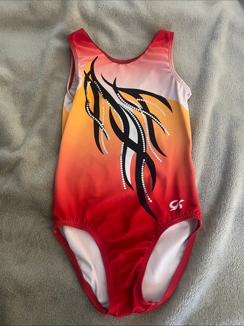 GK Red and OrangeGirls' Leotard- tag cut out I think it is a child large
